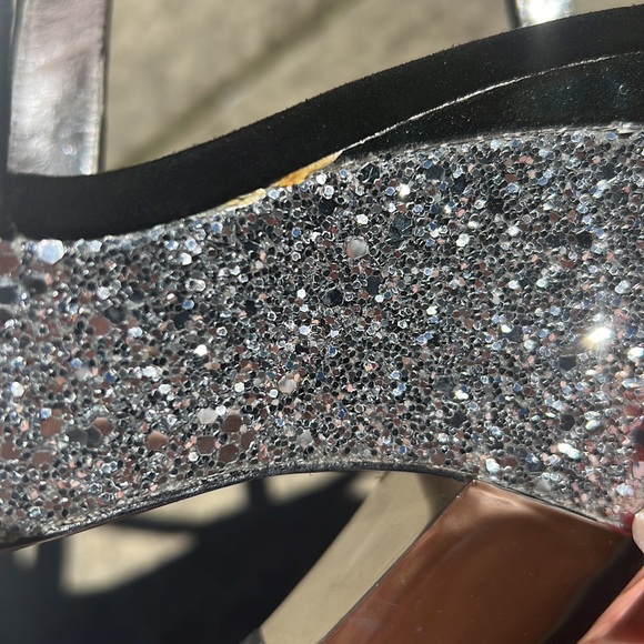 🔅 AUTHENTIC Stunning MIU MIU Silver Glitter Platform Sandals 😻 - Picture 11 of 14
